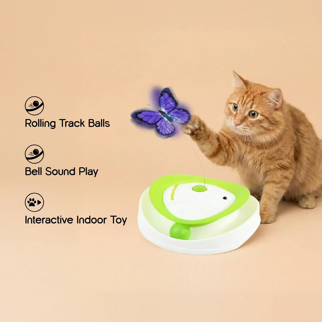 FlutterPlay Toy | Interactive Cat Toy | Boredom-Breaking Indoor Play - Tilting Heads