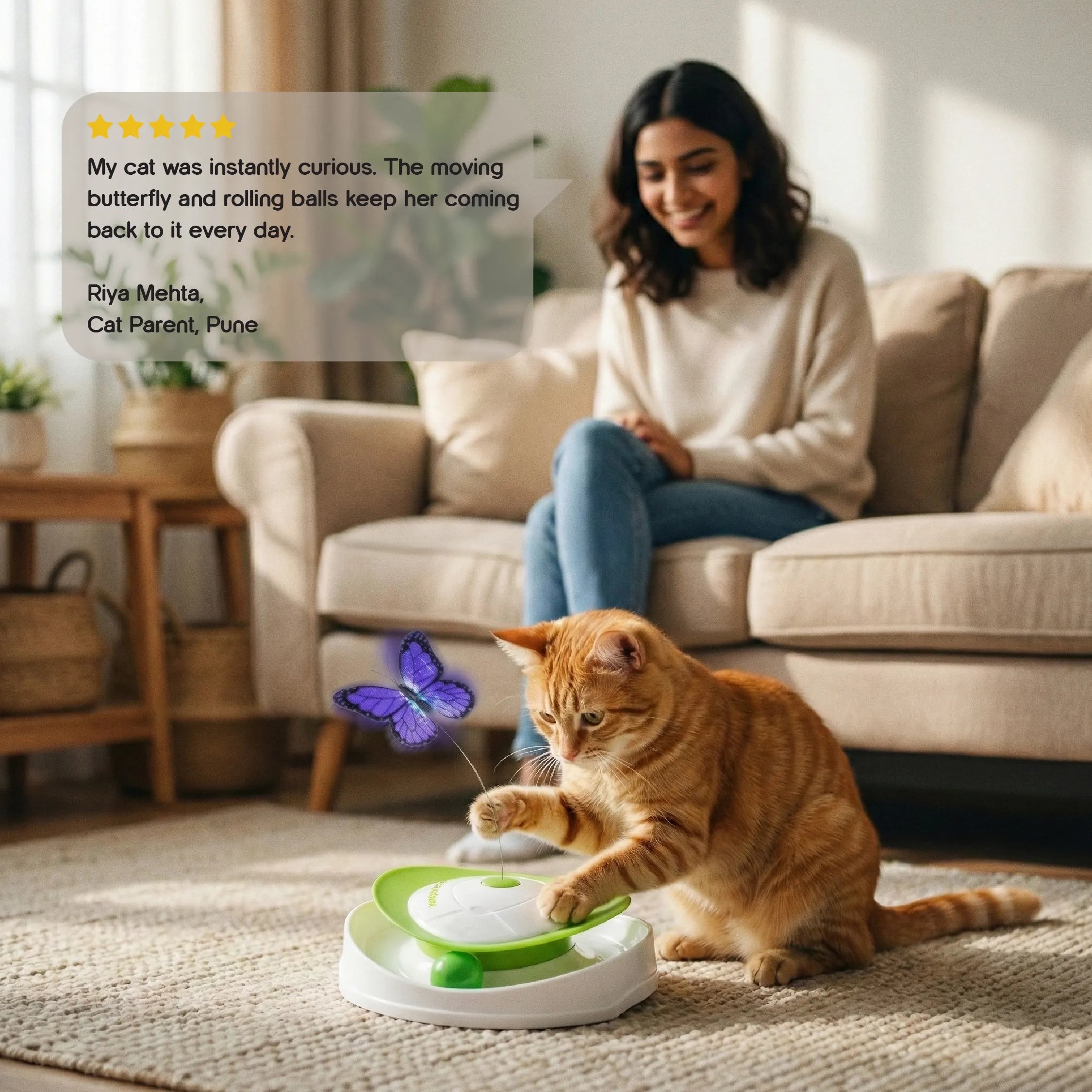 FlutterPlay Toy | Interactive Cat Toy | Boredom-Breaking Indoor Play
