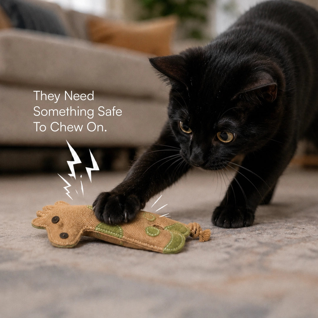 GiraffeChew Toy Organic Jute Chew & Tug Toy For Dogs & Cats