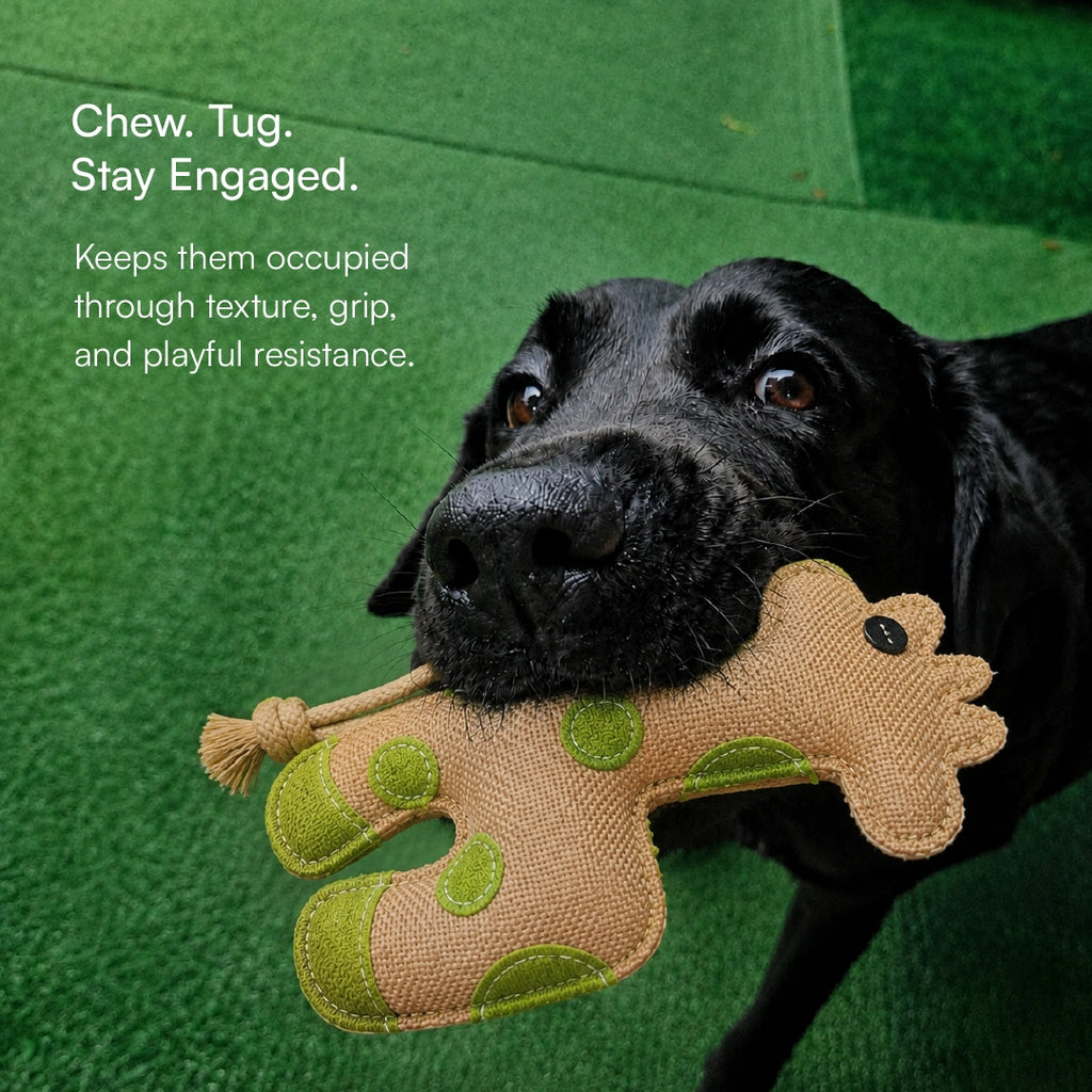 GiraffeChew Toy Organic Jute Chew & Tug Toy For Dogs & Cats