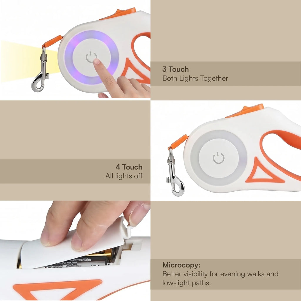GlowTrack Leash | LED Light & One-Key Control
