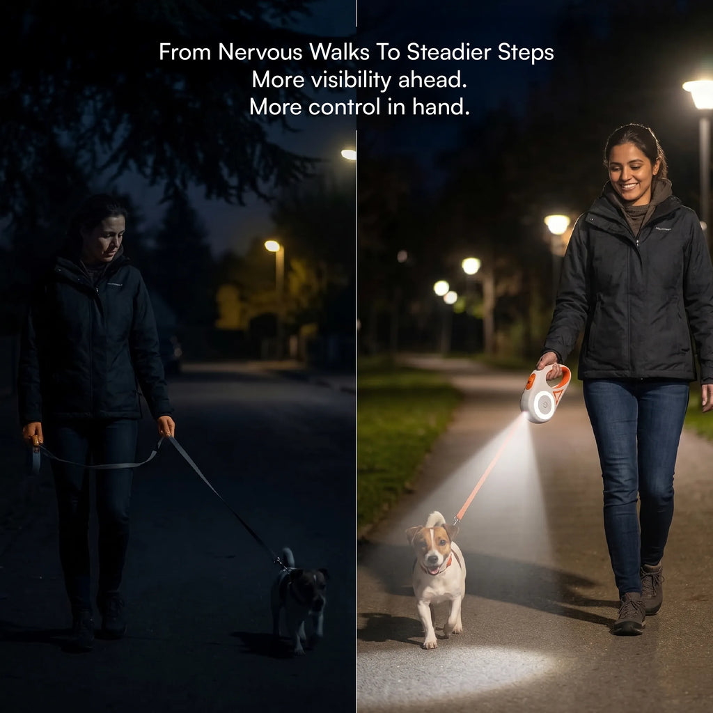 GlowTrack Leash | LED Light & One-Key Control