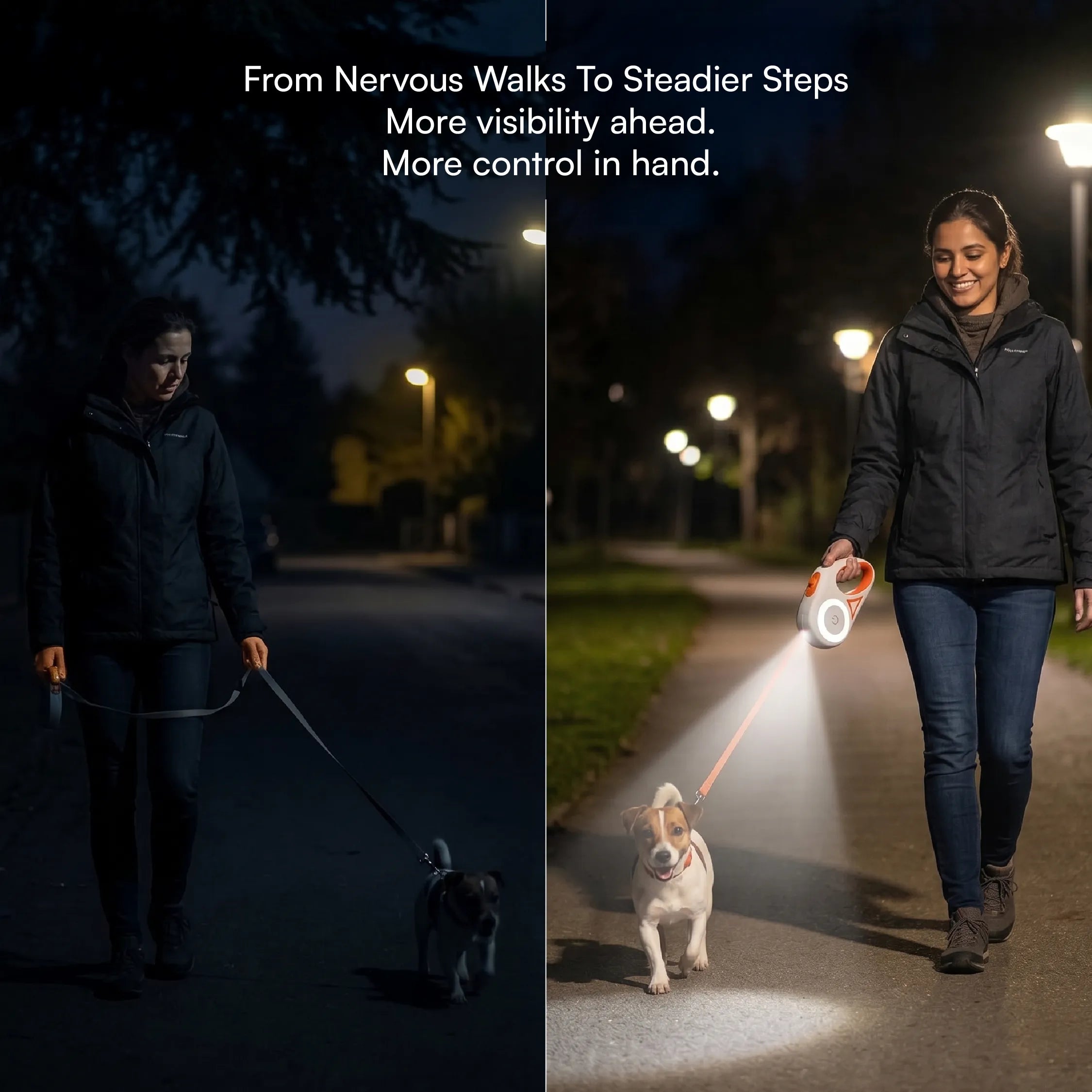 GlowTrack Leash | LED Light & One-Key Control