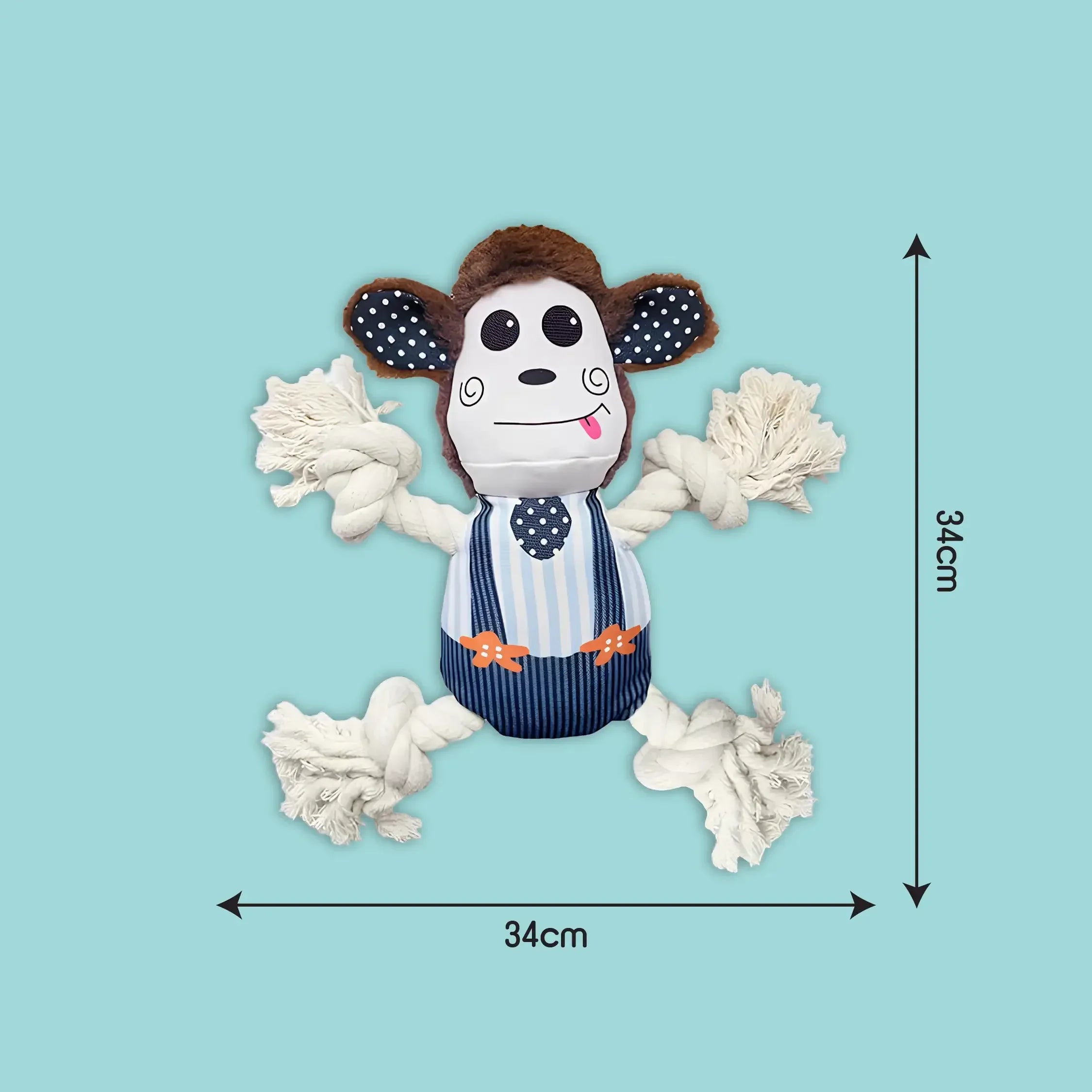 GnawMonkey Rope Toy | Chew, Tug & Play | Fun for Healthy Teeth - Tilting Heads