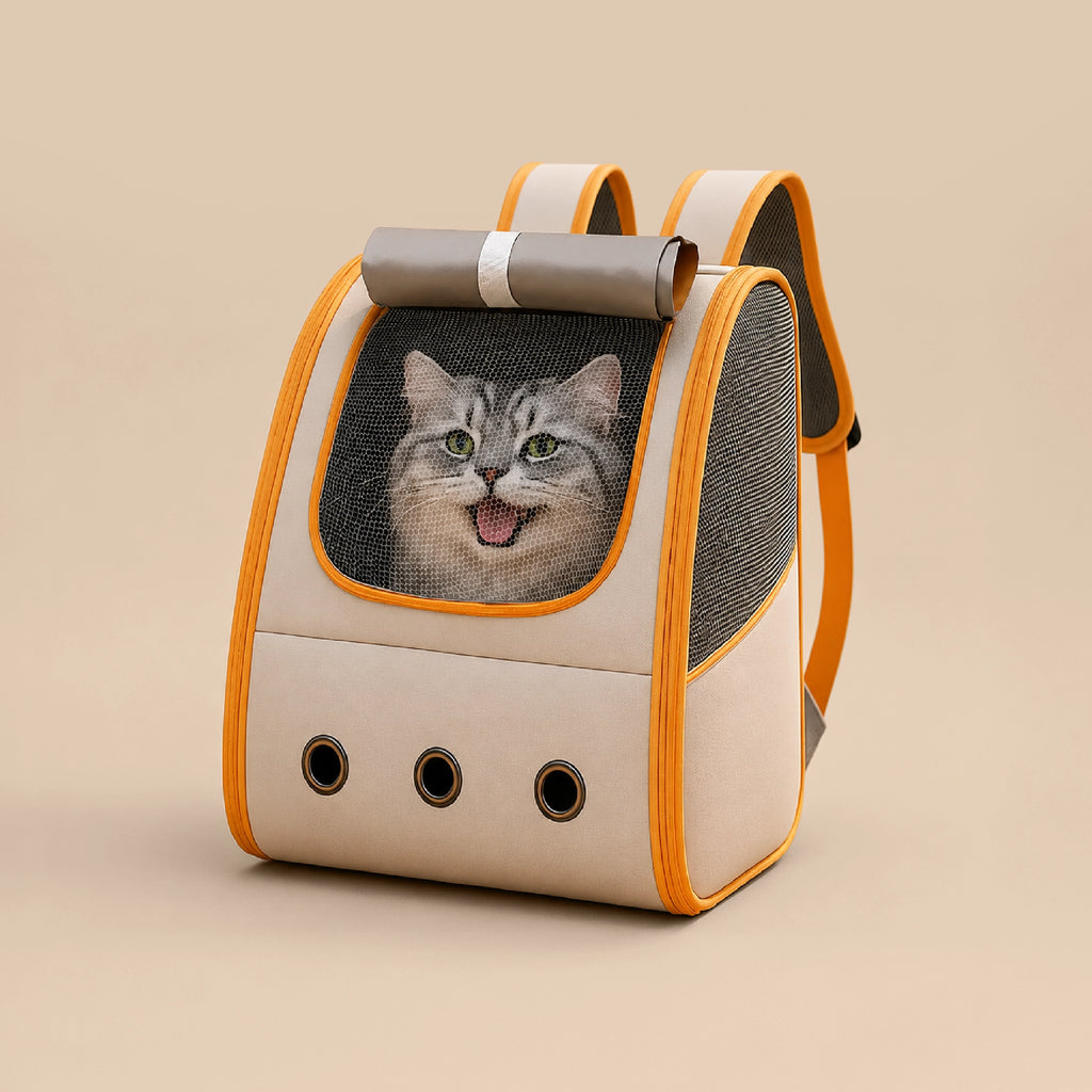 Halo Pet Carrier Bag - Breathable Ventilation, Lightweight Travel Carrier for Small Dogs & Cats| Comfortable & Secure Transport| Upto 7 kgs