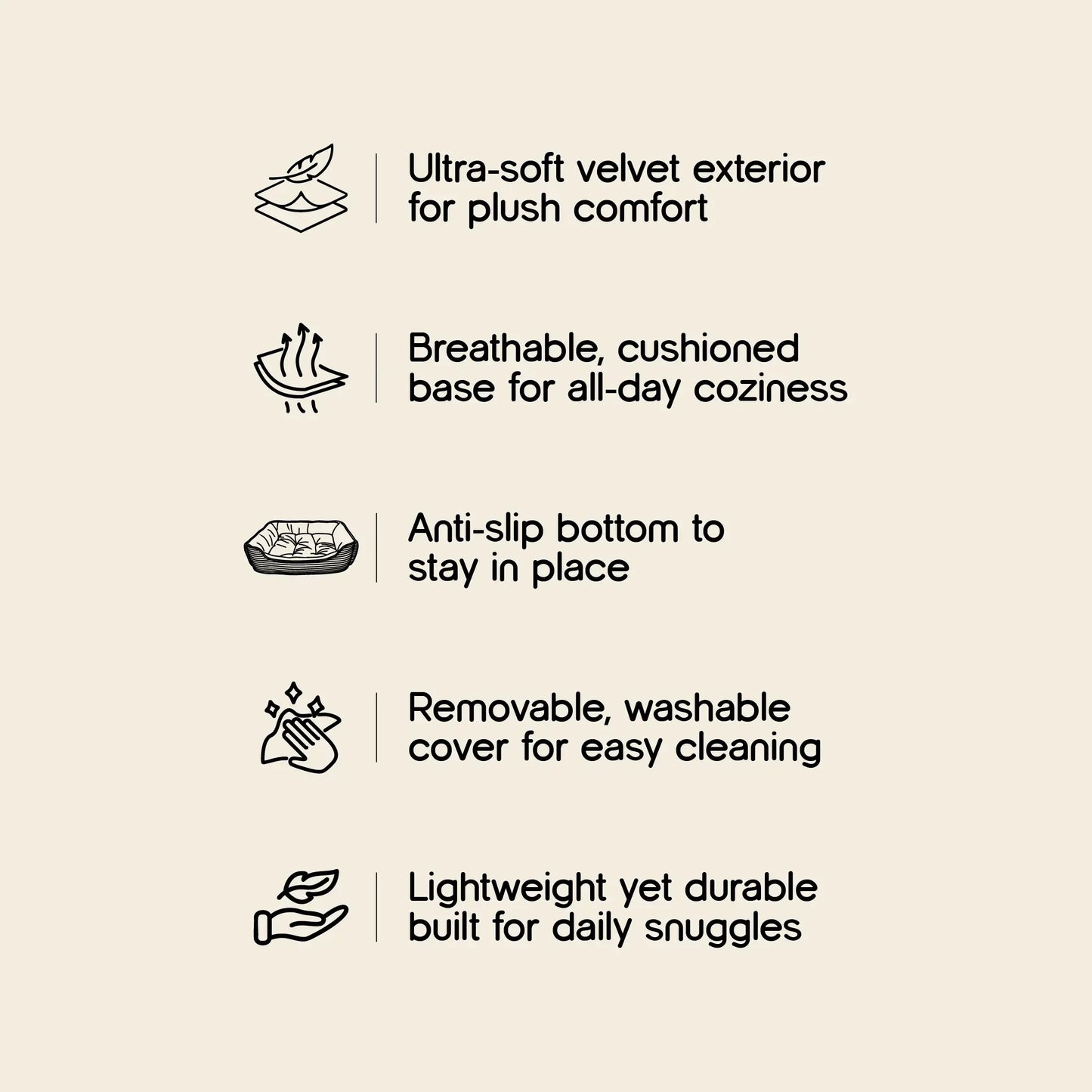 Havana Bed | Ultra-Soft Velvet Pet Bed | Washable, Non-Slip & Perfect for Everyday Snuggles - Tilting Heads