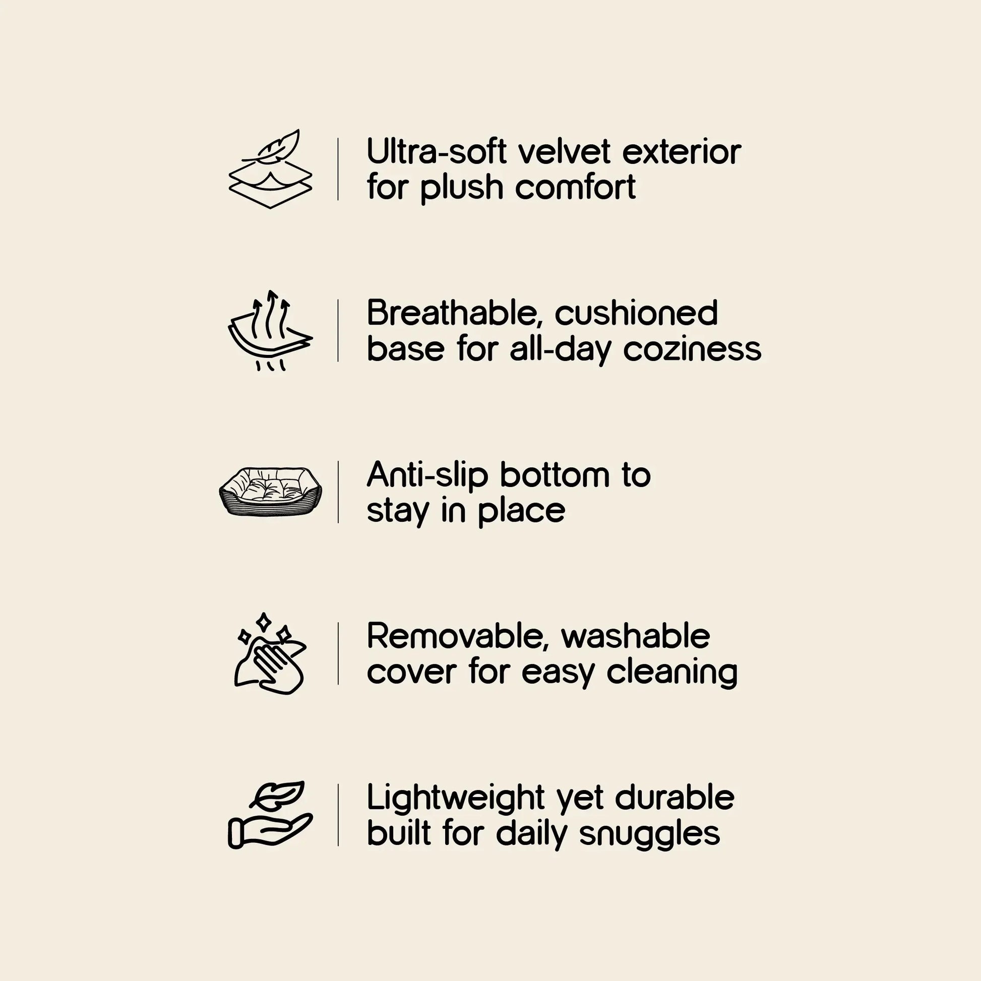 Havana Bed | Ultra-Soft Velvet Pet Bed | Washable, Non-Slip & Perfect for Everyday Snuggles - Tilting Heads