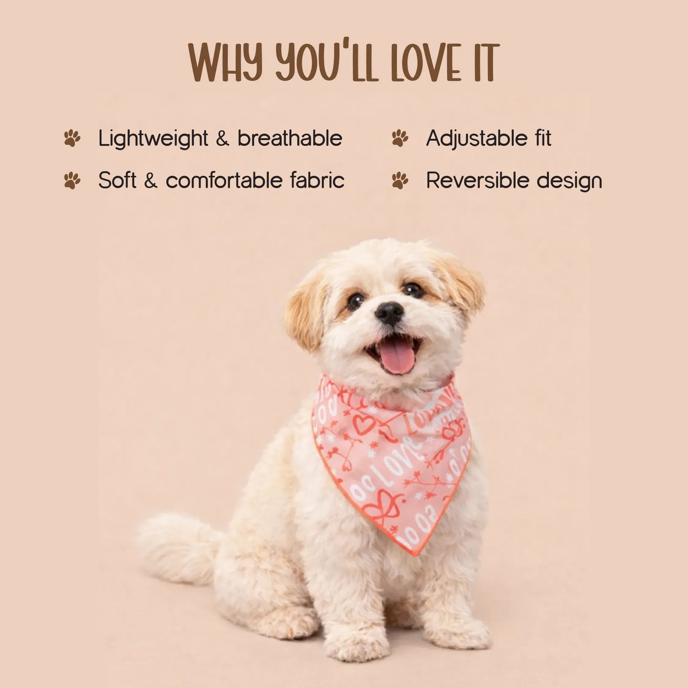 Heartthrob Bandana – Reversible Comfortable Bandana for Pets