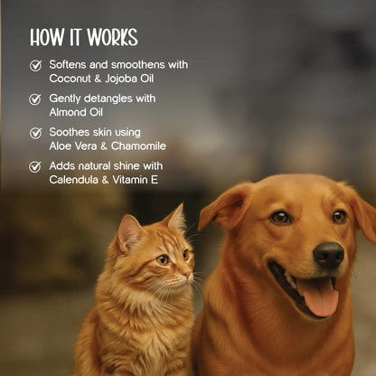 Herbal Blend Pet Coat Conditioner | For Shiny, Silky-Smooth Fur for Dogs & Cats - Tilting Heads