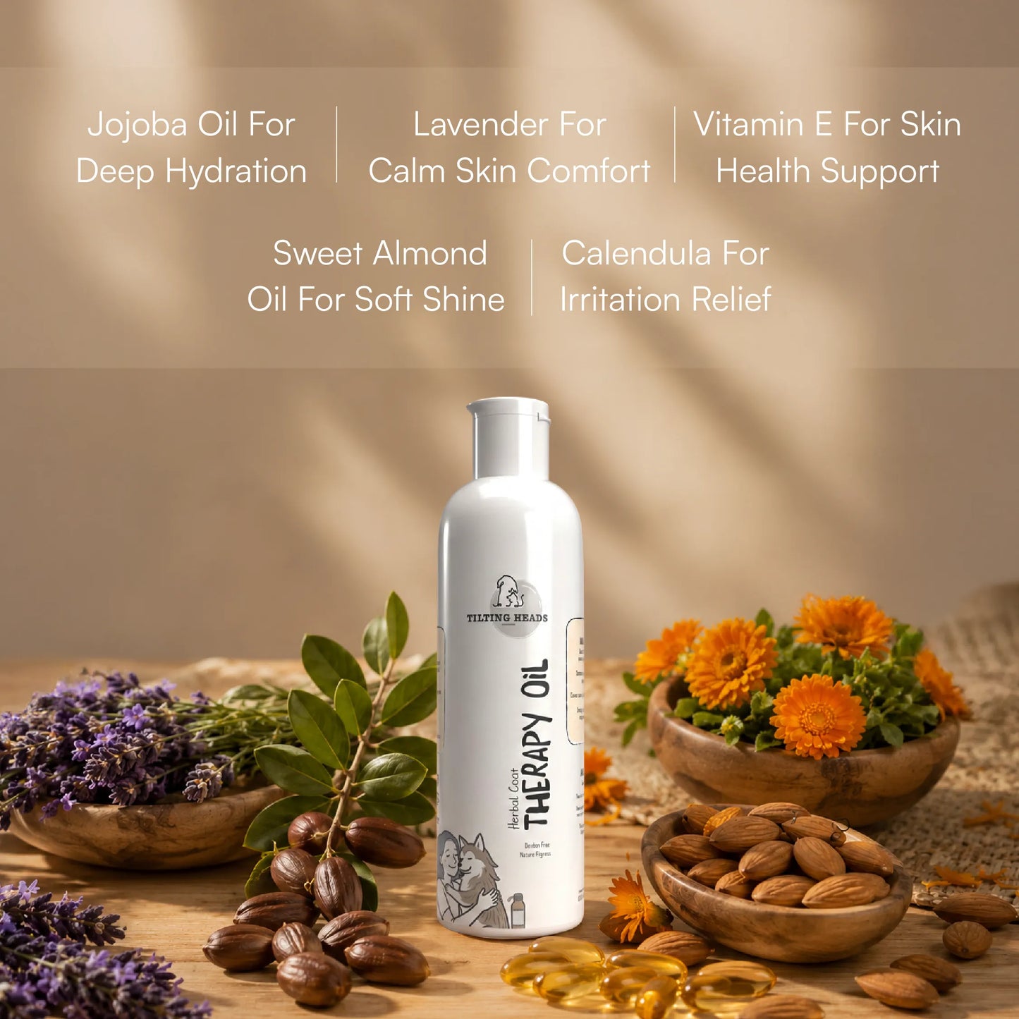 Herbal Coat Therapy Oil | Stress Relief & Relaxation | Natural, Safe Formulation for Dogs & Cats