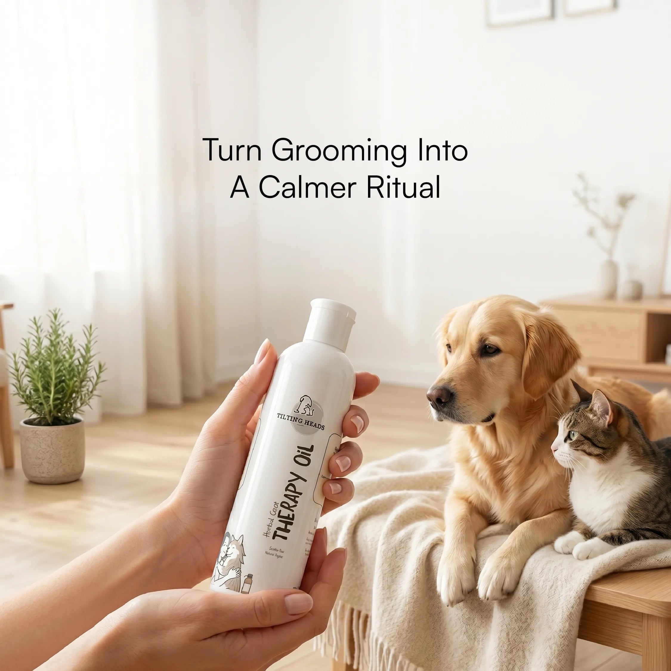 Herbal Coat Therapy Oil | Stress Relief & Relaxation | Natural, Safe Formulation for Dogs & Cats