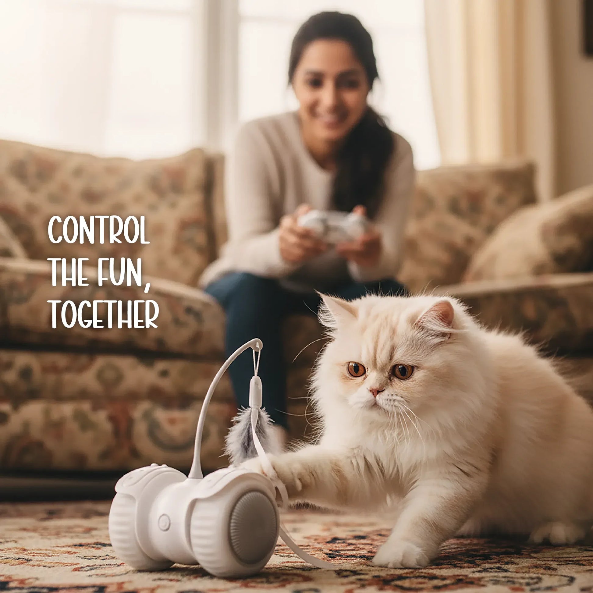 Hover Chase | Interactive LED Toy with Auto & Remote Mode | Boosts Play & Bonding - Tilting Heads