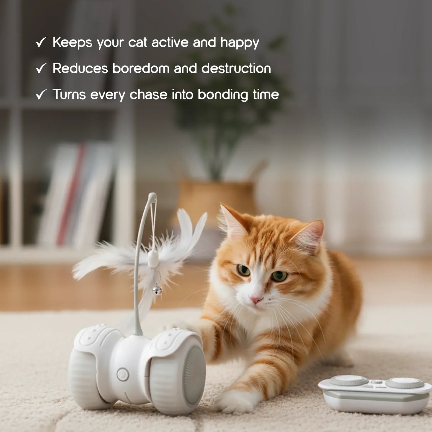 Hover Chase | Interactive LED Toy with Auto & Remote Mode | Boosts Play & Bonding - Tilting Heads