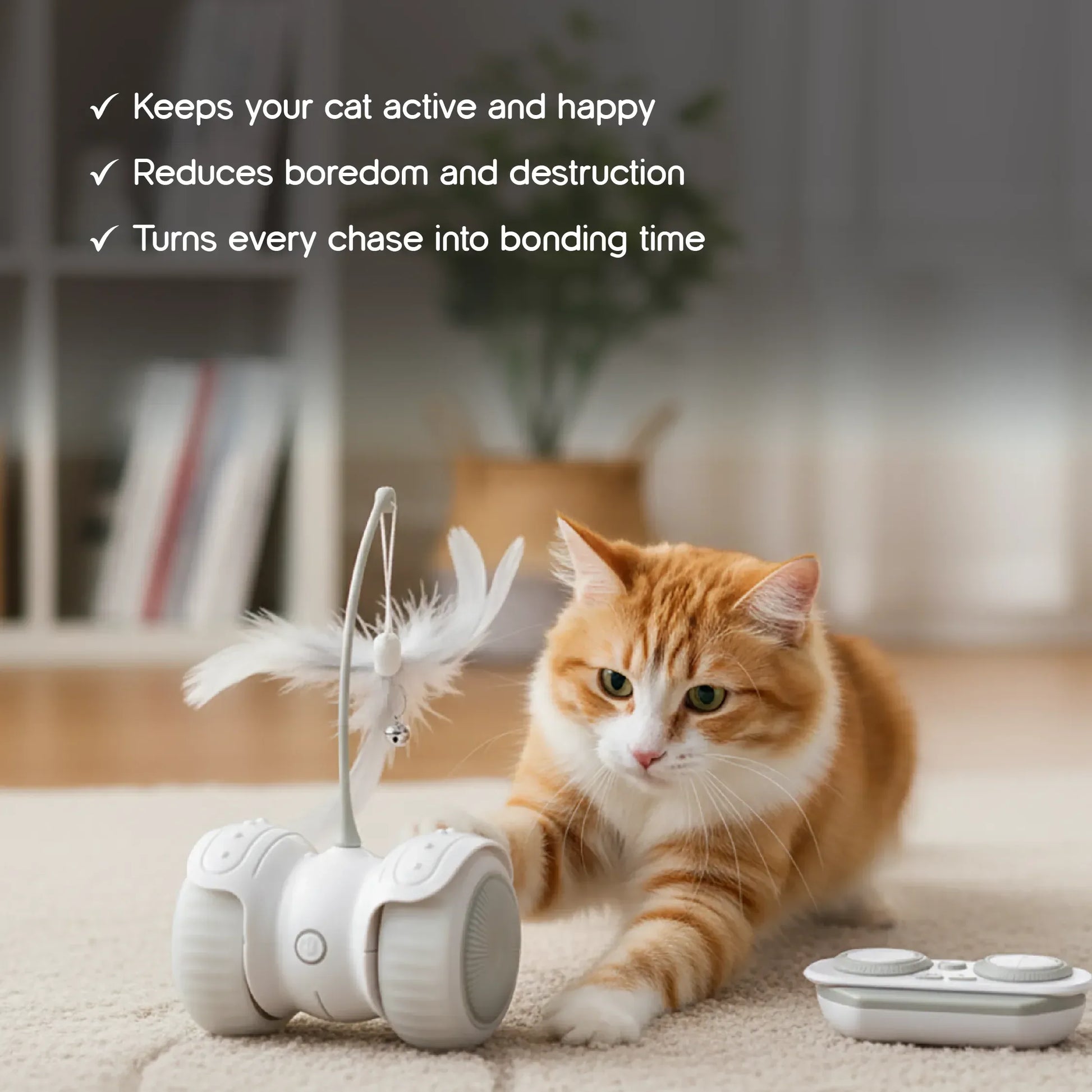 Hover Chase | Interactive LED Toy with Auto & Remote Mode | Boosts Play & Bonding - Tilting Heads