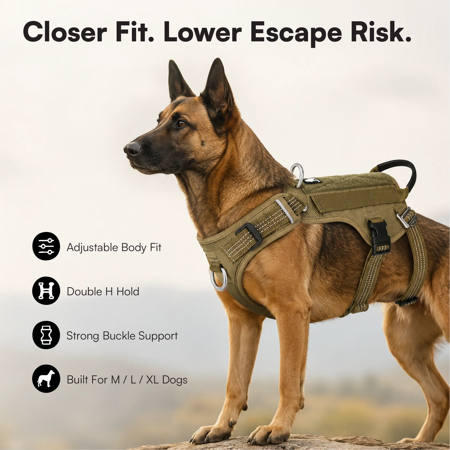 Ironclad Harness | Escape-Proof Comfort | Night-Visible Safety
