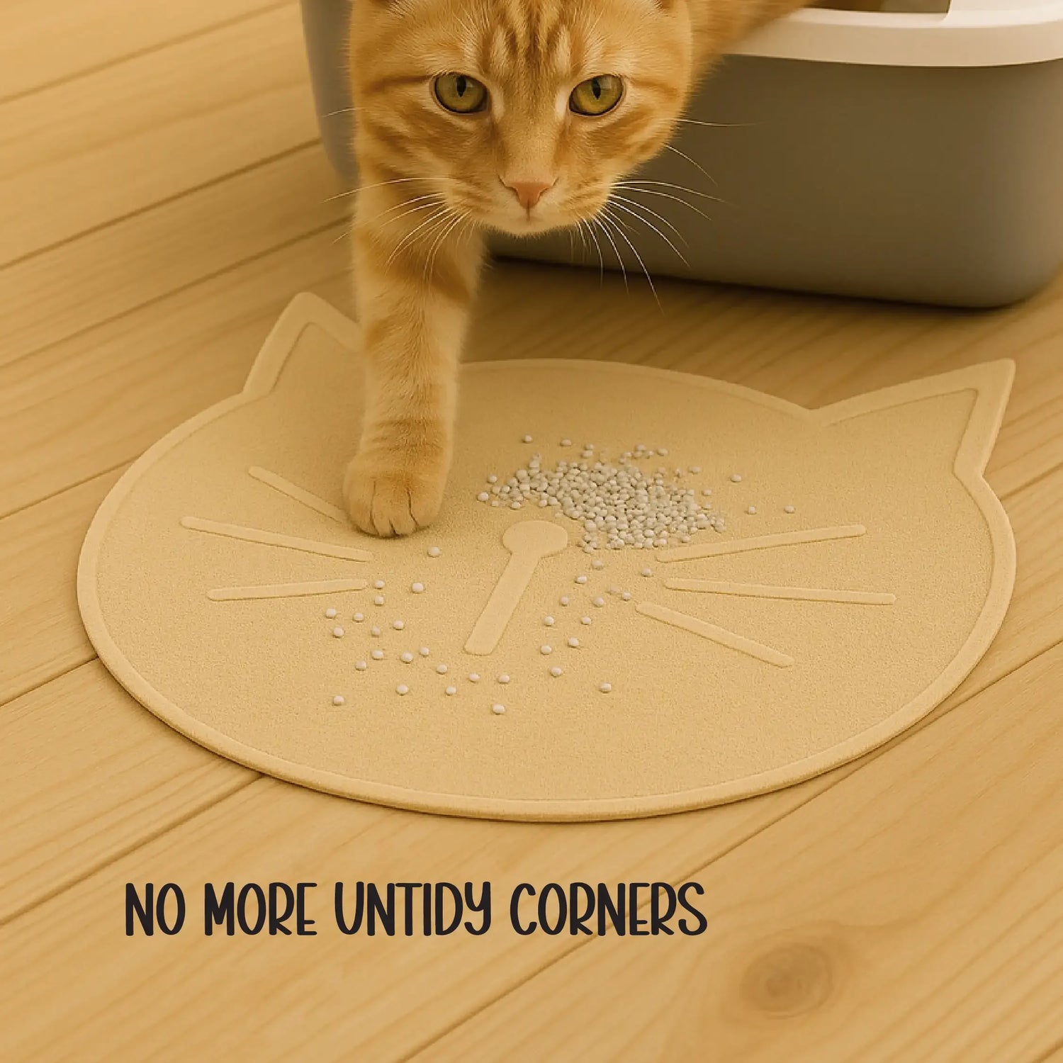 Leo Litter Mat | Hygienic Cat Mat | Durable Non-Slip Litter & Feeding Mat - Tilting Heads