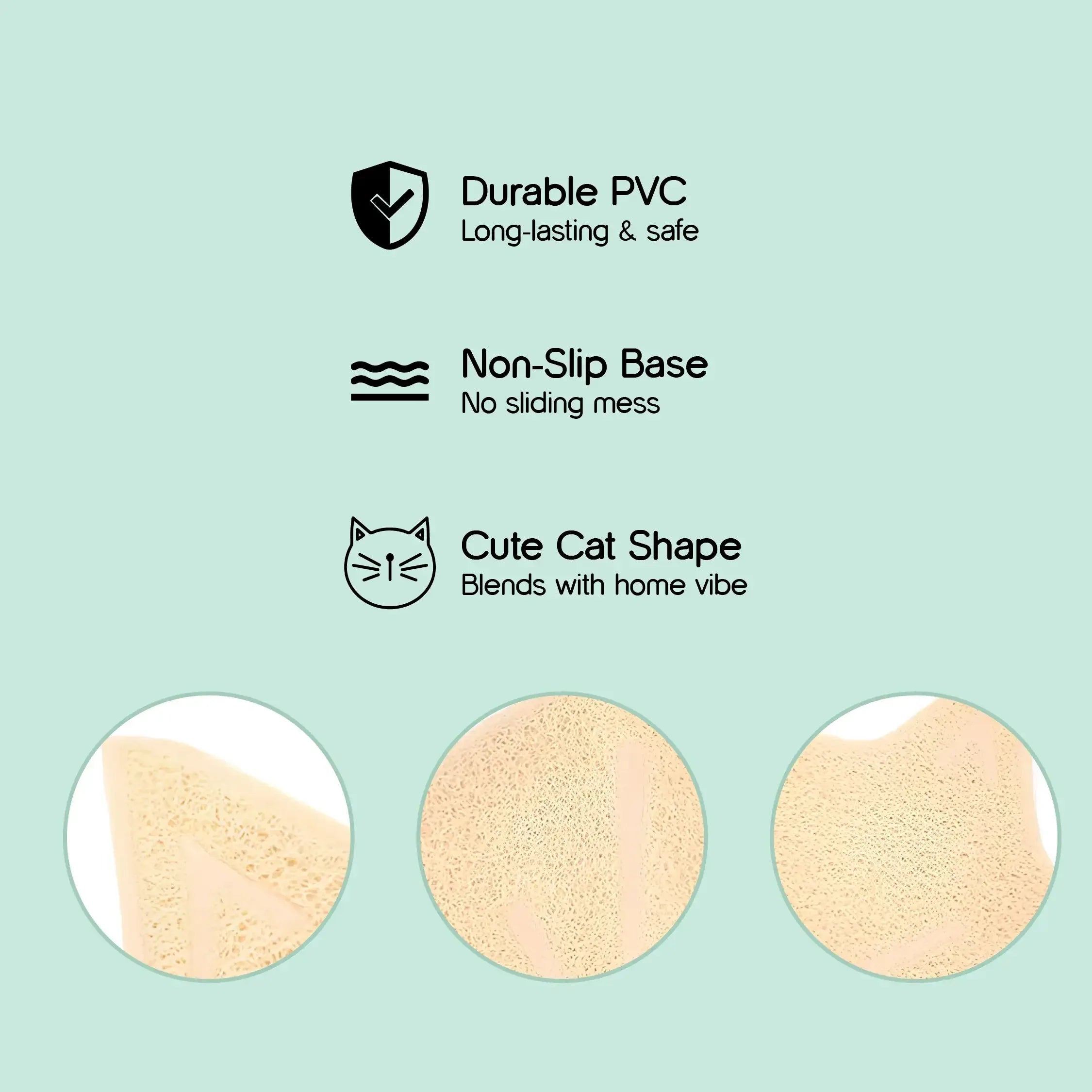 Leo Litter Mat | Hygienic Cat Mat | Durable Non-Slip Litter & Feeding Mat - Tilting Heads
