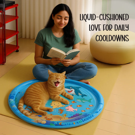 LumenPool Bed – Cooling Water Bed with Floating Toys | Anti-Scratch | Foldable | Stress-Relieving
