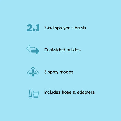 LumiRinse Spa Shower | 2-in-1 Sprayer + Grooming Brush
