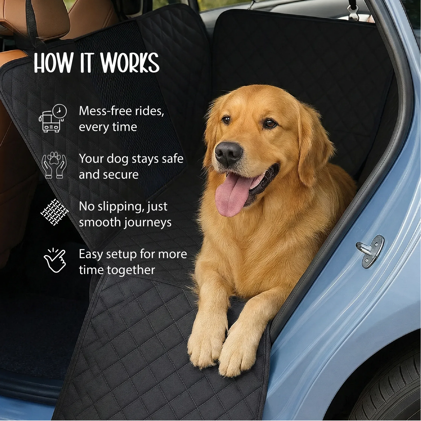 Luxe Car Seat Cover – Safe Rides | Mess-Free Travel | Storage Included - Tilting Heads