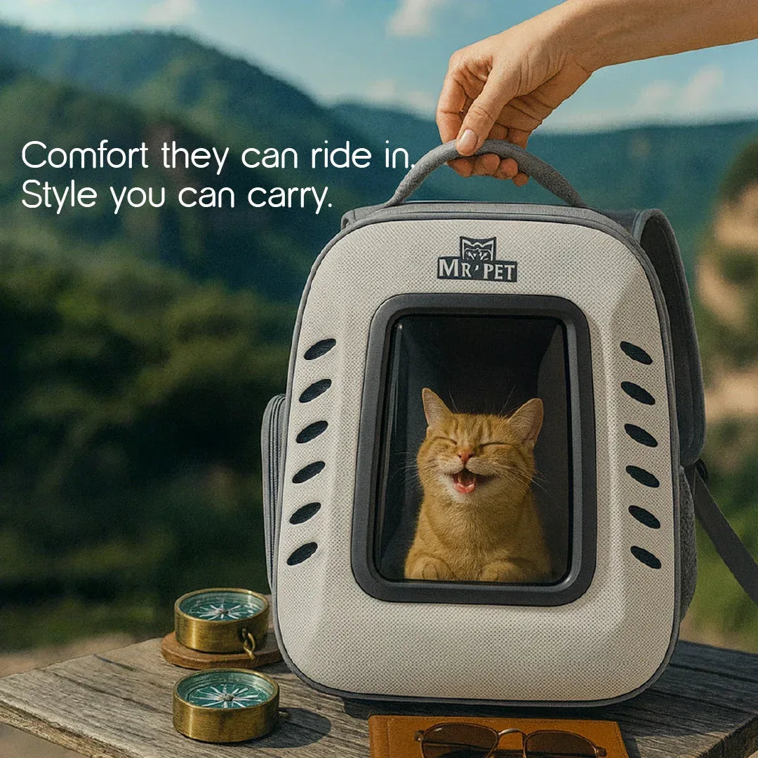 Mr. Pet Carrier Bag – Stylish, Secure Travel Gear for Pet Moms - Tilting Heads