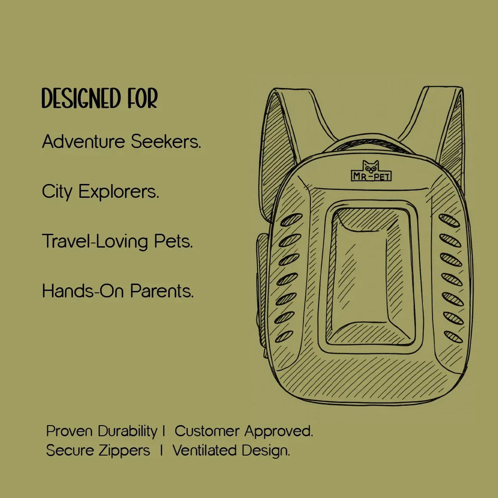 Mr. Pet Carrier Bag – Stylish, Secure Travel Gear for Pet Moms - Tilting Heads