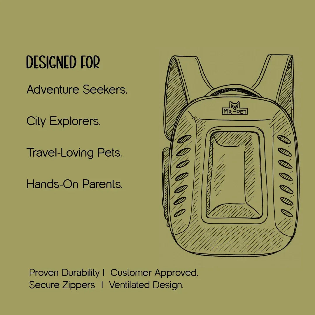 Mr. Pet Carrier Bag – Stylish, Secure Travel Gear for Pet Moms - Tilting Heads