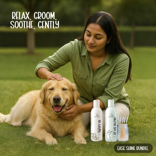 Ease & Soothe Bundle with Herbal Coat Therapy Oil , Ear Care Solution & Earease Swabs
