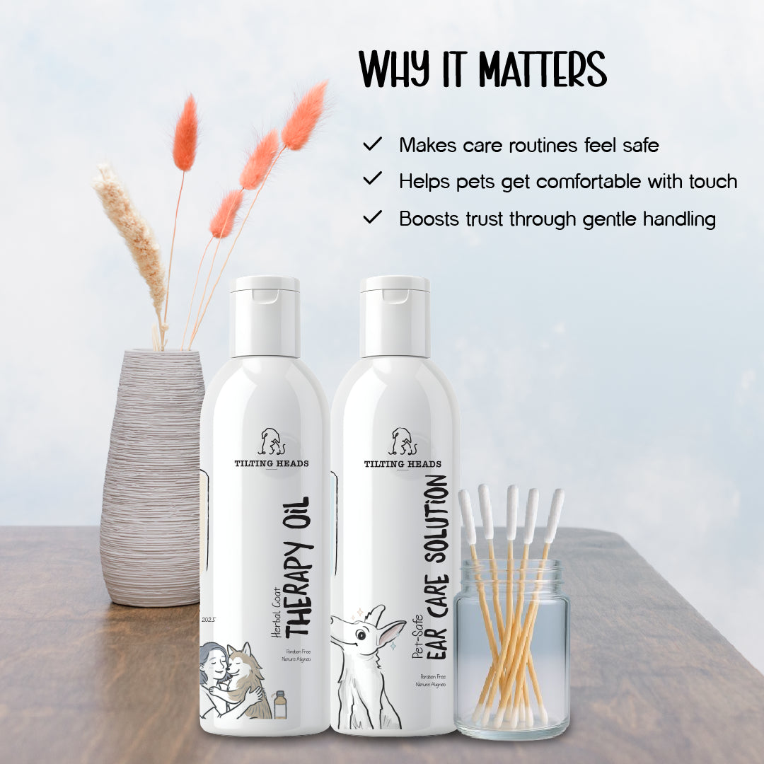 Ease & Soothe Bundle with Herbal Coat Therapy Oil , Ear Care Solution & Earease Swabs
