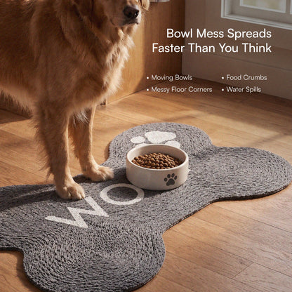 Mealbone Mat | Bone-Shaped, Non-Slip Comfort | Clean Paws, Cozy Floors
