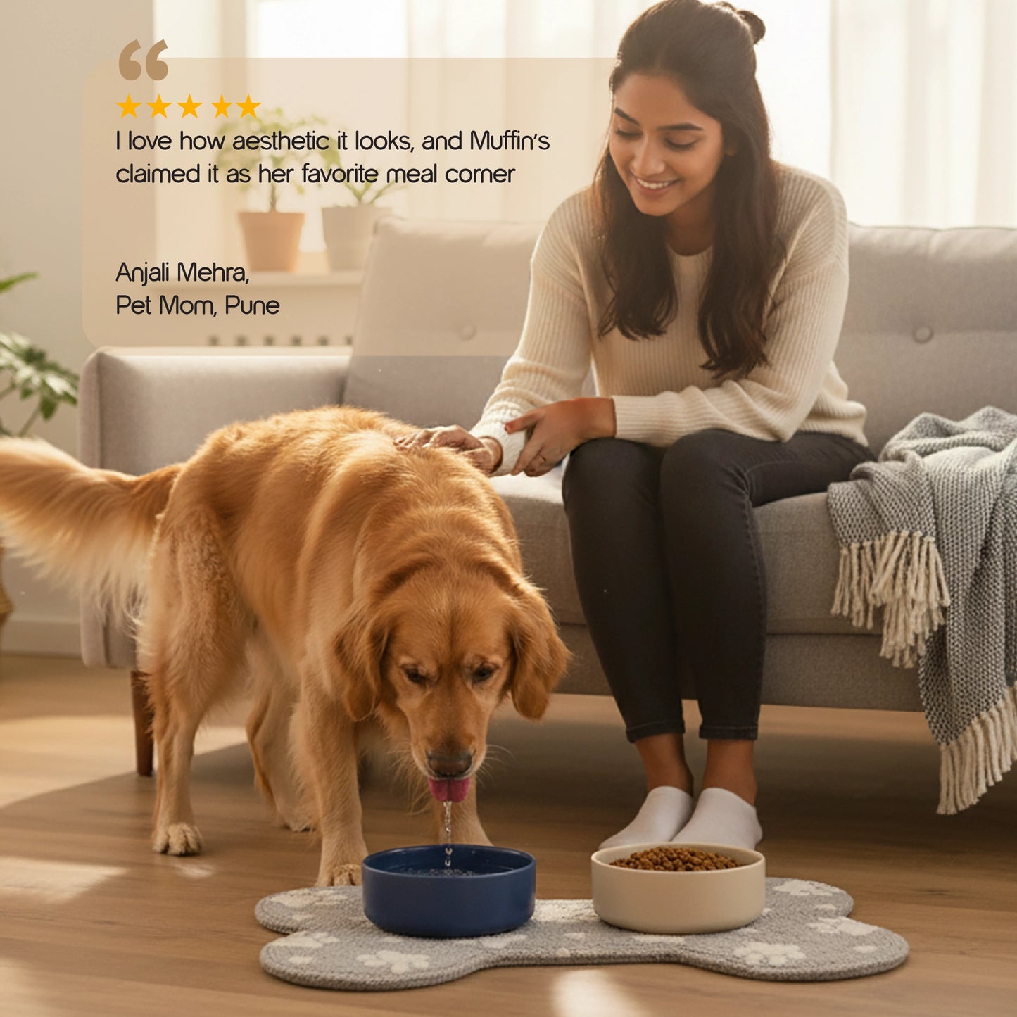 Mealbone Mat | Bone-Shaped, Non-Slip Comfort | Clean Paws, Cozy Floors