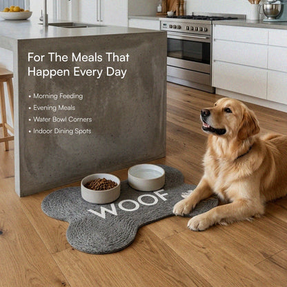 Mealbone Mat | Bone-Shaped, Non-Slip Comfort | Clean Paws, Cozy Floors
