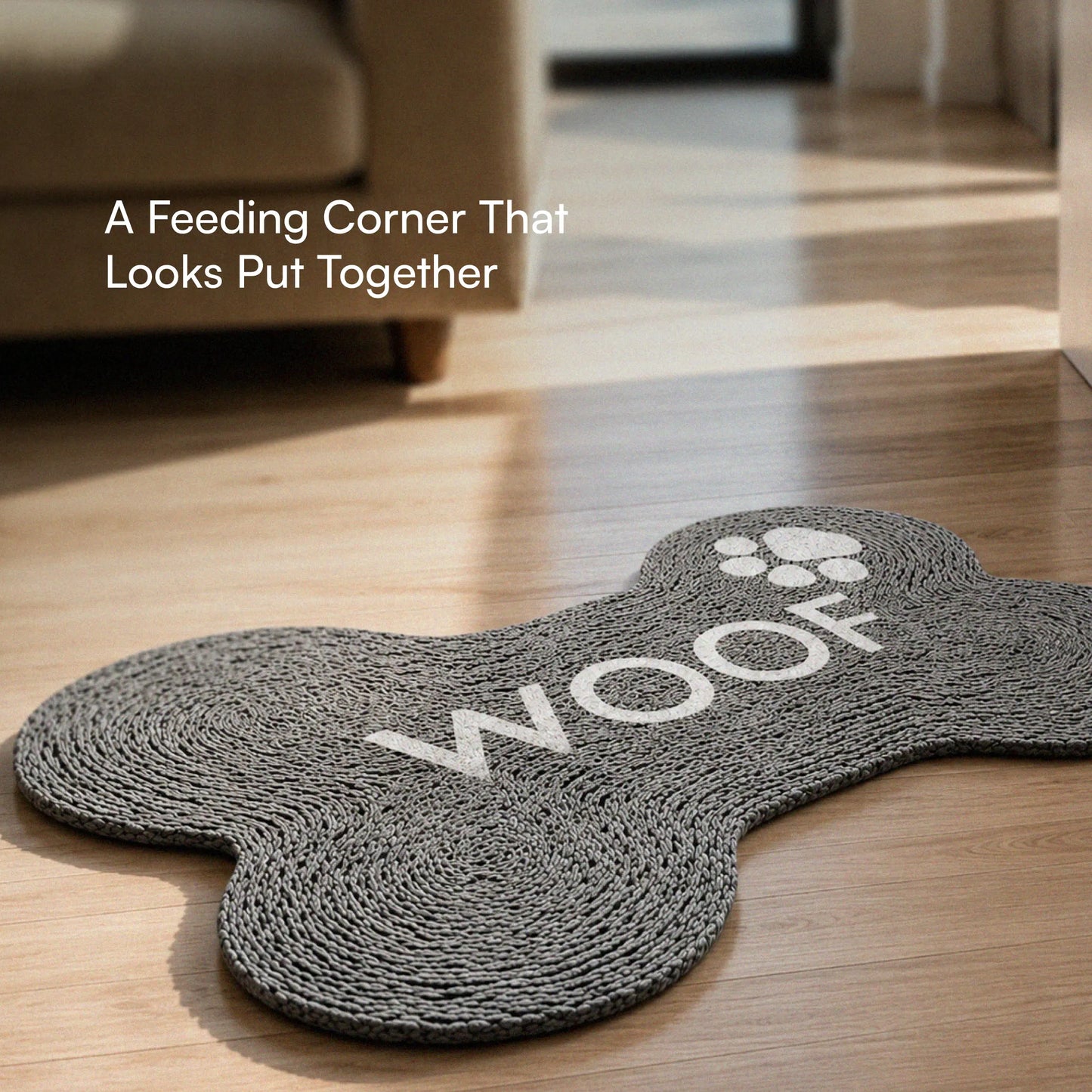 Mealbone Mat | Bone-Shaped, Non-Slip Comfort | Clean Paws, Cozy Floors