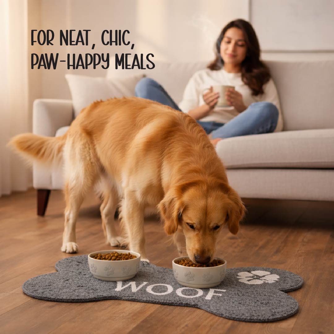 Mealbone Mat | Bone-Shaped, Non-Slip Comfort | Clean Paws, Cozy Floors