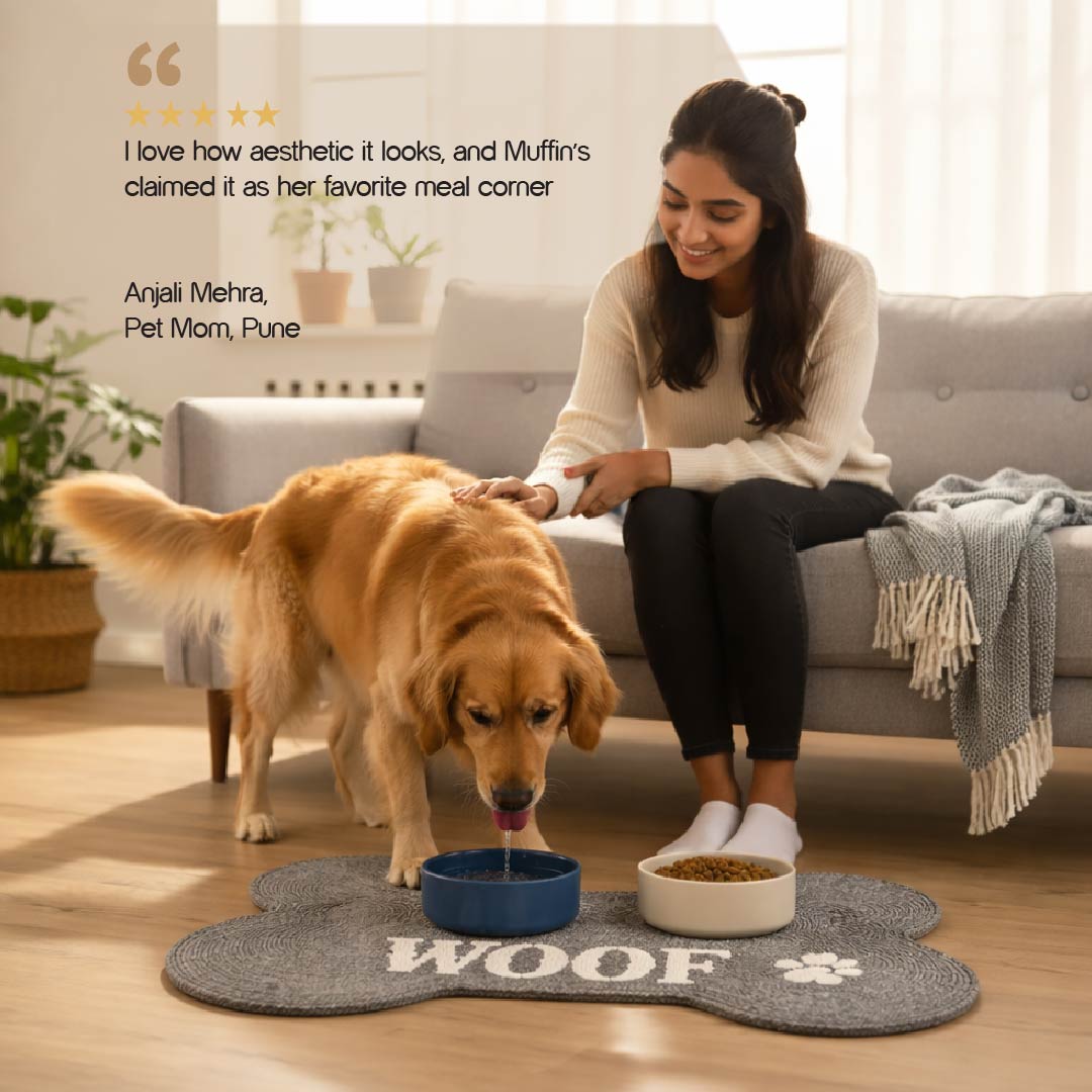 Mealbone Mat | Bone-Shaped, Non-Slip Comfort | Clean Paws, Cozy Floors