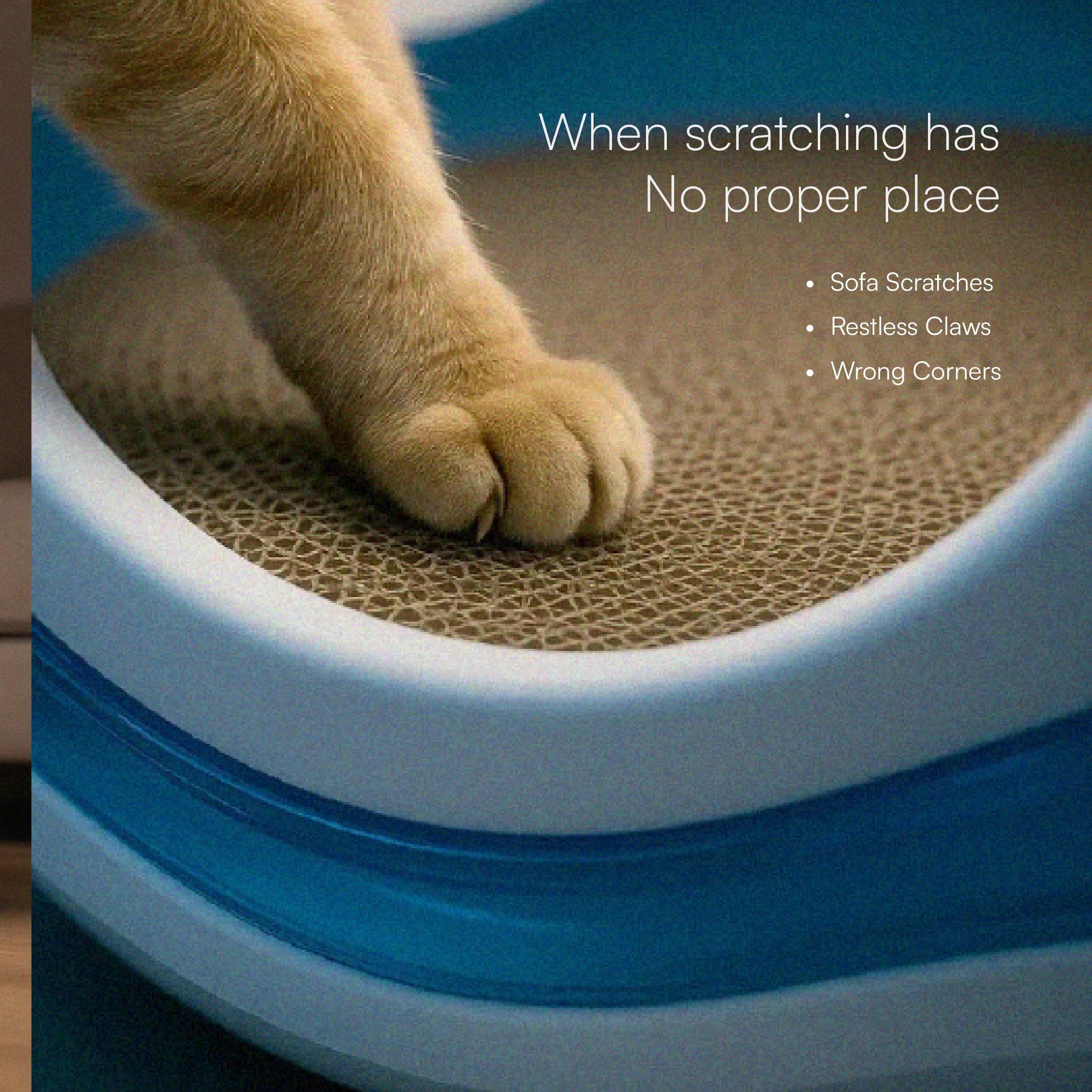 Meow Cave – Covered Cat Lounge with Built-in Scratch Board | Safe, Cozy & Enclosed