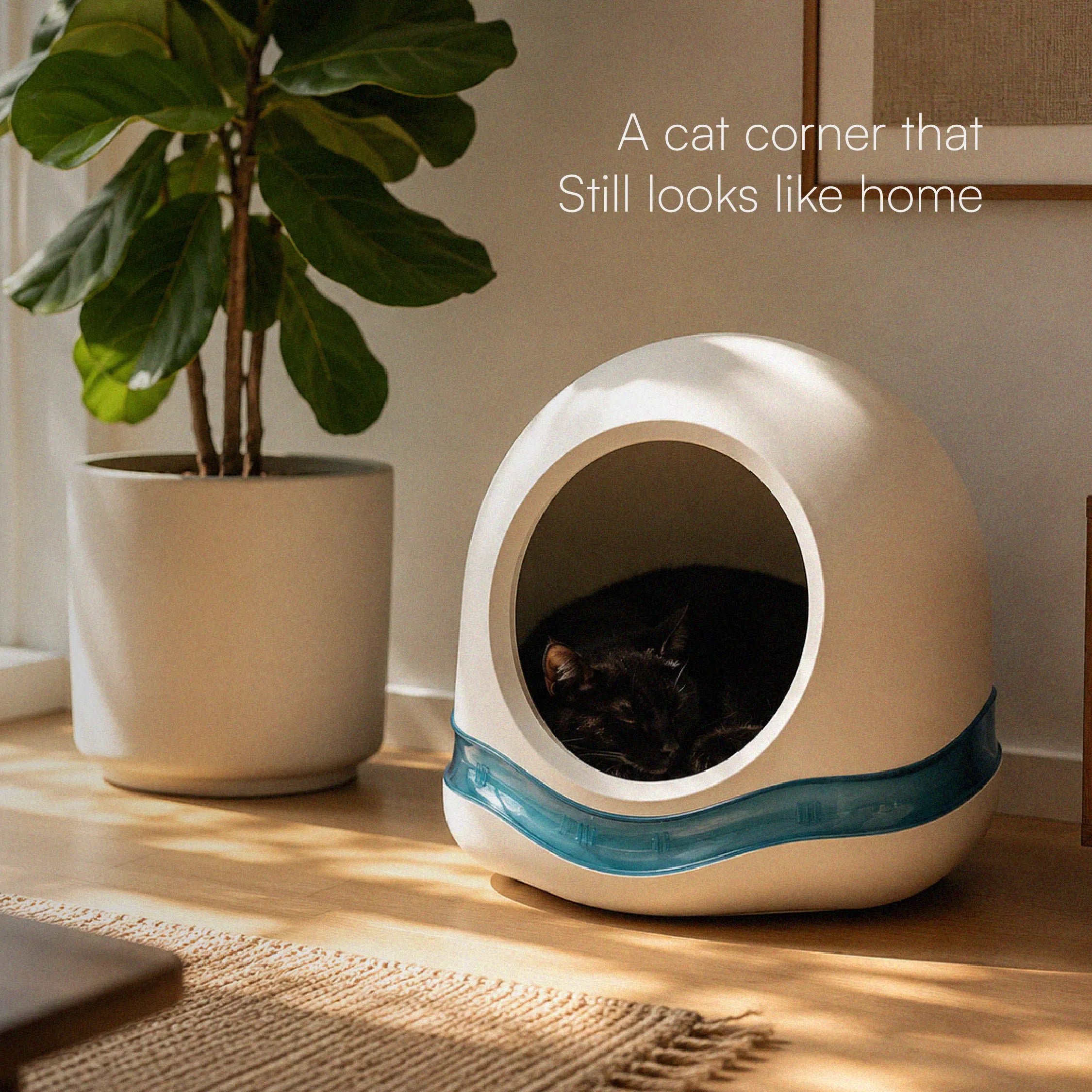 Meow Cave – Covered Cat Lounge with Built-in Scratch Board | Safe, Cozy & Enclosed