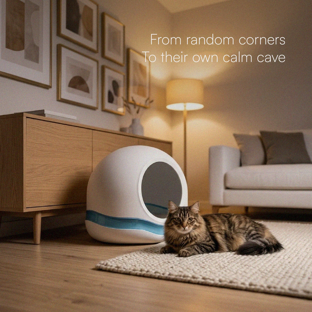 Meow Cave – Covered Cat Lounge with Built-in Scratch Board | Safe, Cozy & Enclosed