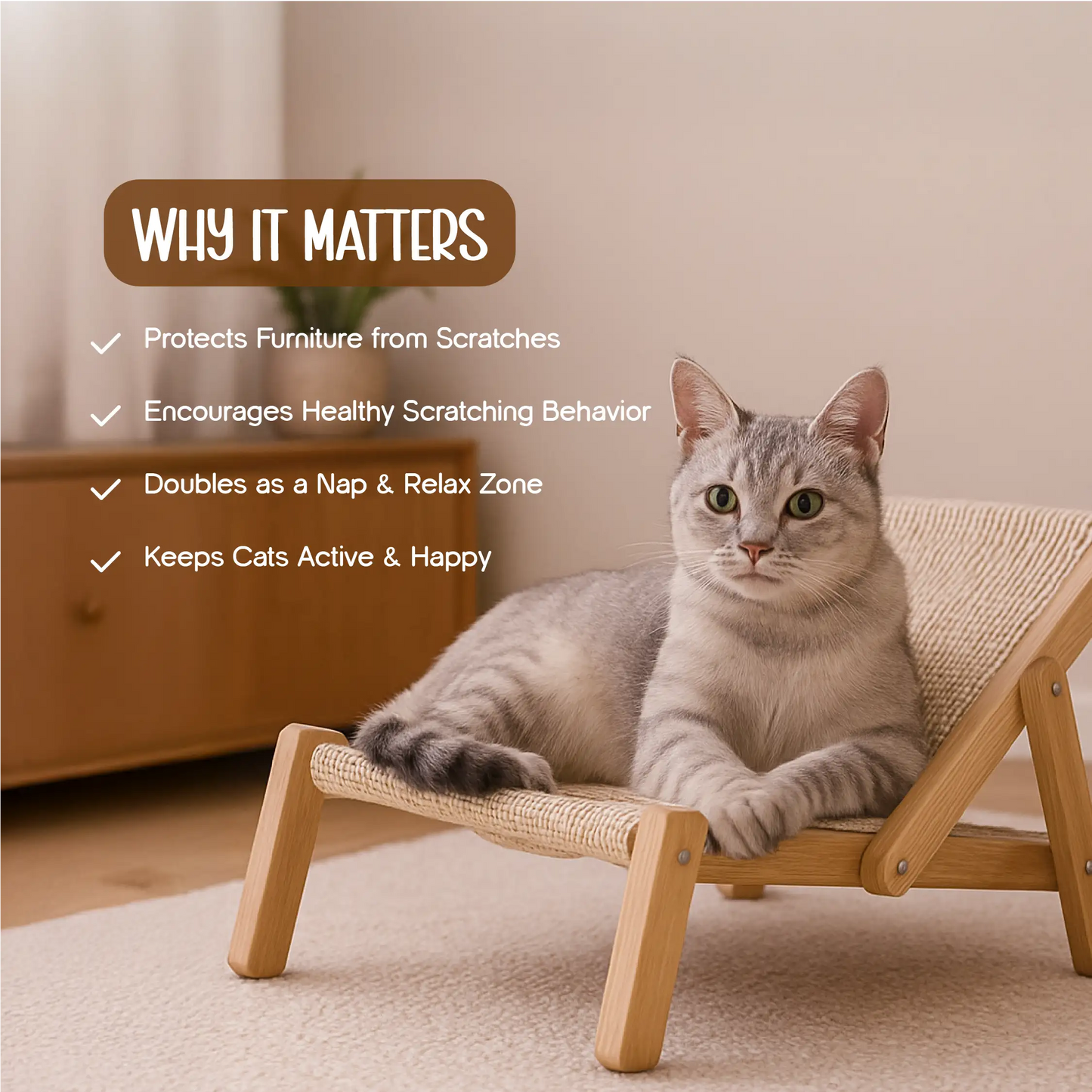 Meow Scratch Lounge – Cat Scratcher & Relax Bed