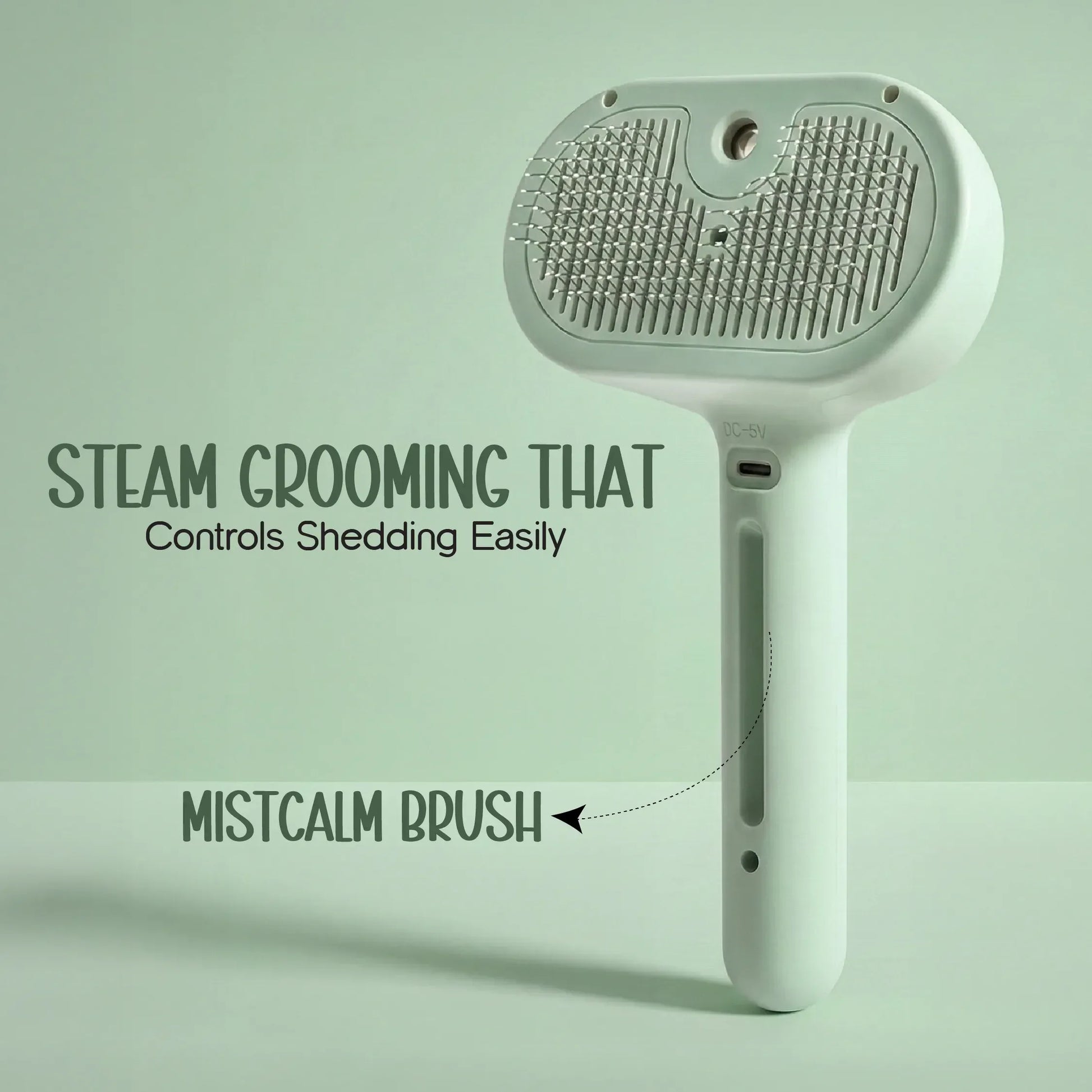 MistCalm Brush | Stress-Free Steam Grooming for Dogs & Cats - Tilting Heads