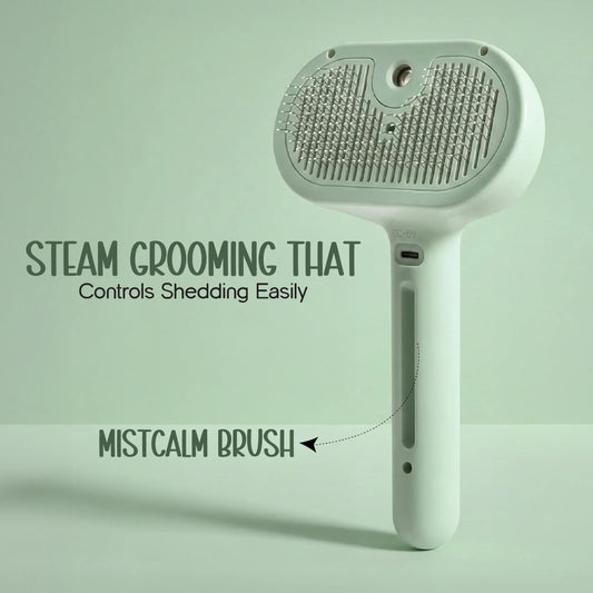 MistCalm Brush | Stress-Free Steam Grooming for Dogs & Cats - Tilting Heads