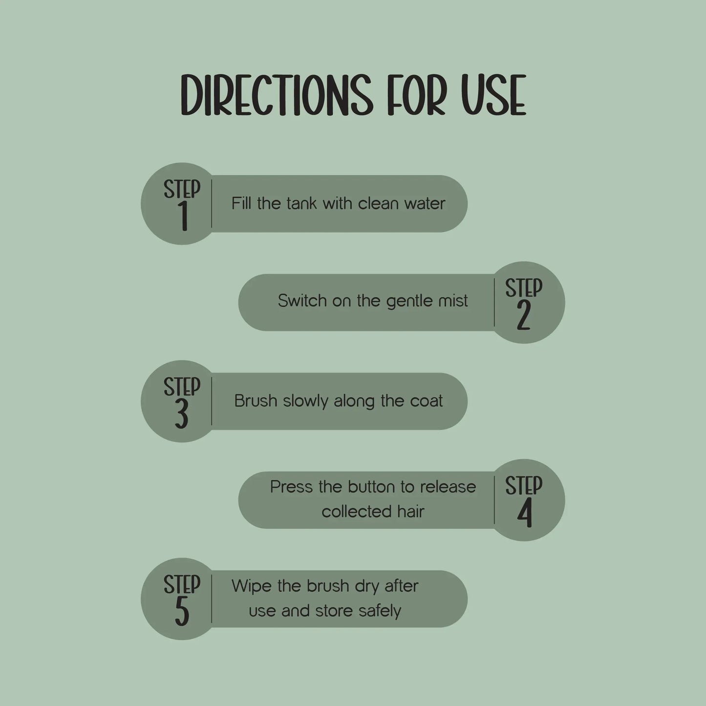 MistCalm Brush | Stress-Free Steam Grooming for Dogs & Cats - Tilting Heads