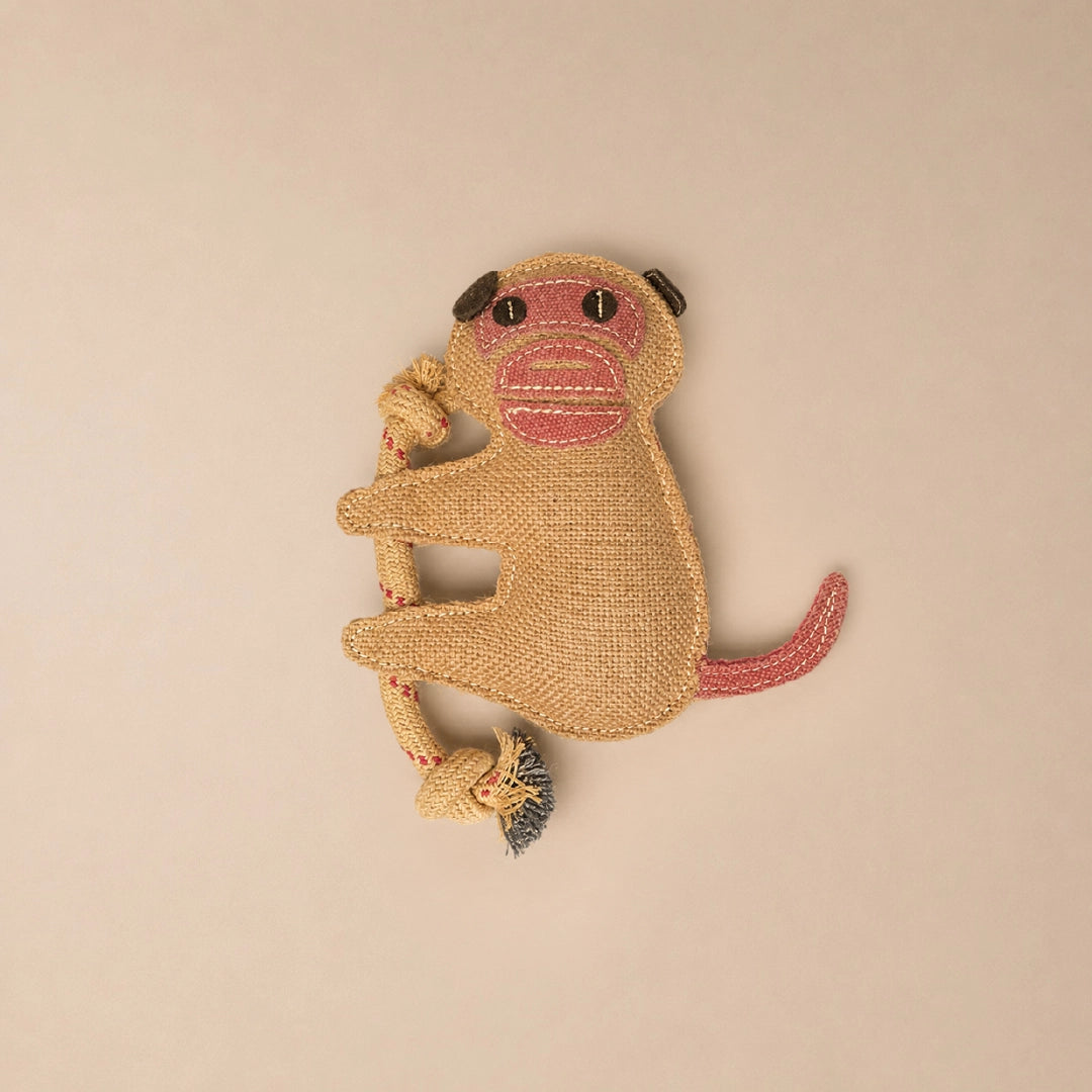 MonkeyChew Toy Organic Jute Chew & Tug Toy For Dogs & Cats