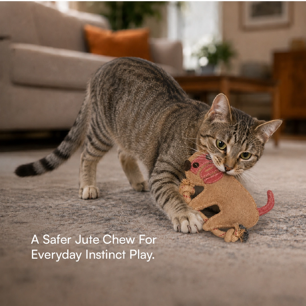 MonkeyChew Toy Organic Jute Chew & Tug Toy For Dogs & Cats