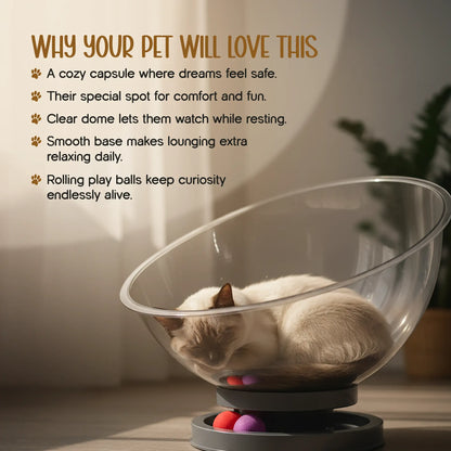 Moonbeam Nap Pod | Cozy Capsule Bed | Playful Comfort for Cats