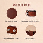 NobleSpike Collar - Soft Leather Comfort Collar for Dogs - Tilting Heads