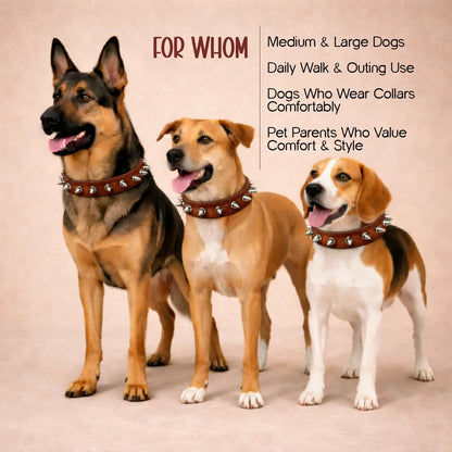 NobleSpike Collar - Soft Leather Comfort Collar for Dogs - Tilting Heads