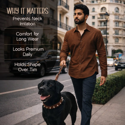 NobleSpike Collar - Soft Leather Comfort Collar for Dogs - Tilting Heads