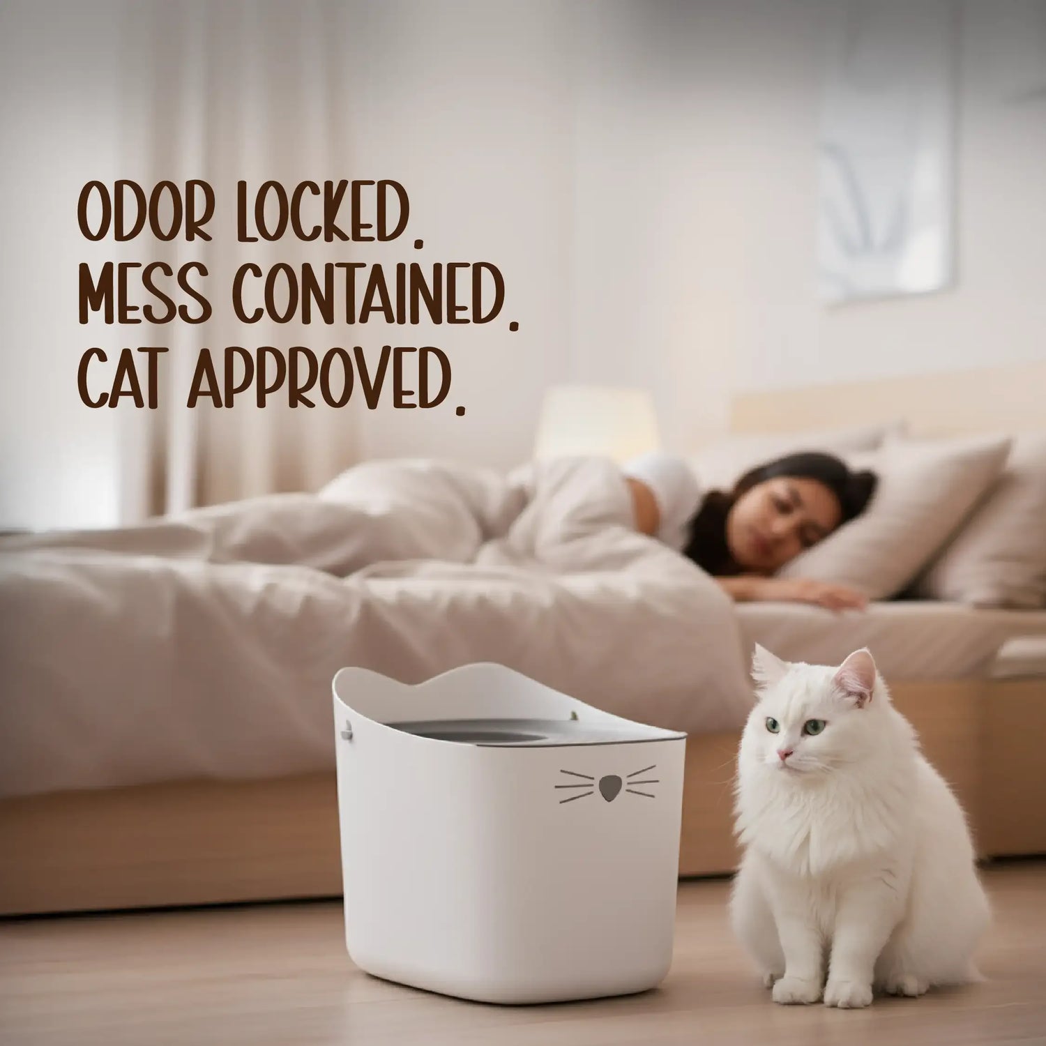 Nekopod litter station-Catit PIXI Top-Entry Litter Box Station – Odor-Locked, Mess-Free Design - Tilting Heads