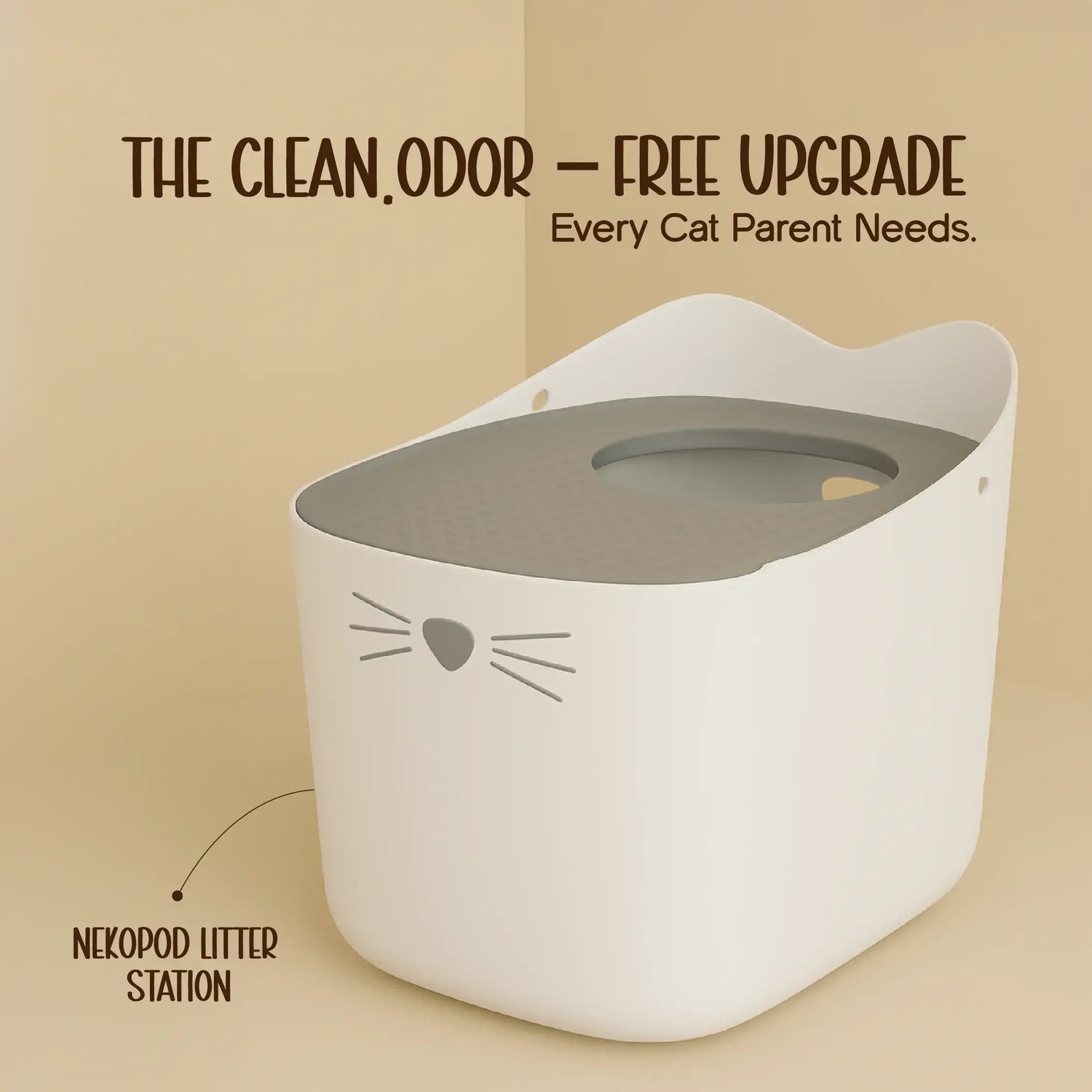 Nekopod litter station-Catit PIXI Top-Entry Litter Box Station – Odor-Locked, Mess-Free Design - Tilting Heads